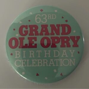 Source Unknown Red and Teal Celebration Button